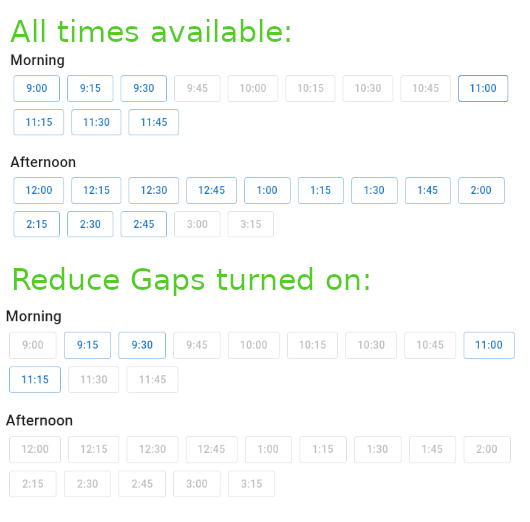 Reduce gaps info